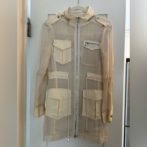 Sheer Cream Utility Jacket
